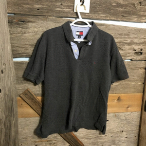 𝅺tommy Hilfiger Size XL Grey Short Sleeve Polo Shirt